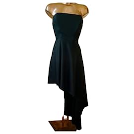 Mangano schwarzes asymmetrisches trägerloses Abendkleid