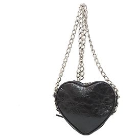 Balenciaga Heart Motif Leather Shoulder Bag
