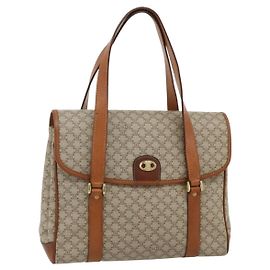Céline Sac à main CELINE Macadam Canvas PVC Beige Or Auth 179761