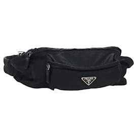 Borsa a tracolla PRADA Nylon Nero Argento Autentica 179145A