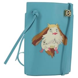 LOEWE × Ghibli Howl's Moving Castle Dice Pocket Hin Leather Blue Auth 167311SM - Loewe