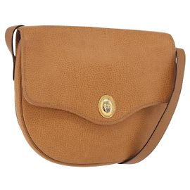 Christian Dior Schultertasche Leder Beige Gold Auth 180011