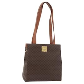 Borsa Tote CELINE Macadam in tela PVC e pelle marrone con dettagli dorati Autentica 180188 - Céline