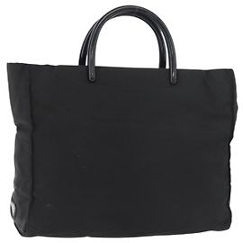 PRADA Handtasche aus Nylon Schwarz Silber Auth 180193