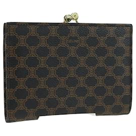 Céline Portafoglio CELINE Macadam Canvas PVC Pelle Nero Oro Auth am11630V