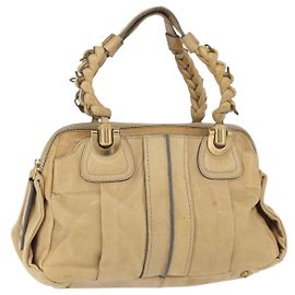 Chloé Borsa Chloe in pelle beige oro Auth 179981