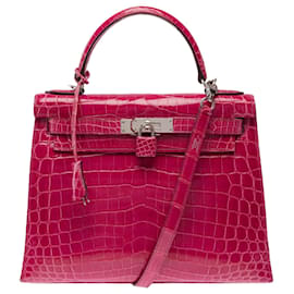 Borsa HERMES Kelly 28 in Pelle Esotica Rosa - 103511 - Hermès