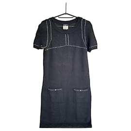 Chanel schwarzes Kaschmir-Kleid Kollektion 09A