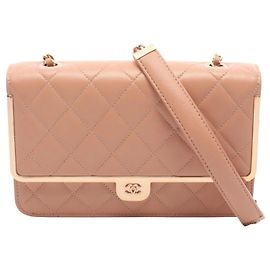 Borsa a tracolla Chanel Matelassé in agnello rosa