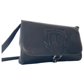 Borsa a tracolla Emanuel Ungaro in pelle nera con stemma