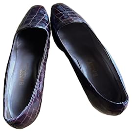 Bally Décolleté in pelle di coccodrillo bordeaux