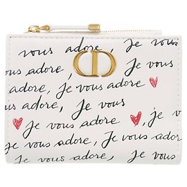 Portafoglio bi-fold Christian Dior Caro Dahlia