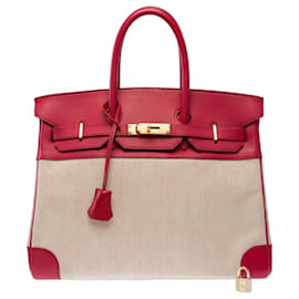 Borsa HERMES Birkin 35 in Toile Rose - 103501 - Hermès
