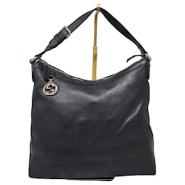 Gucci Borsa Hobo Interlocking G in Pelle Nera