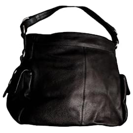 Furla Borsa Hobo in pelle martellata nera