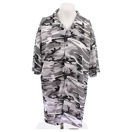 Balenciaga Camouflage Hemd aus Baumwolle Grau