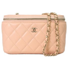 Borsa a tracolla Chanel AP1341 in pelle caviar rosa beige