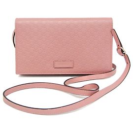 Portafoglio a tracolla/catena in pelle MicroGuccissima da donna Gucci