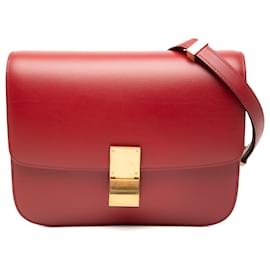 Celine Red Medium Calfskin Classic Box - Céline