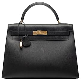 Hermès Black Ardennes Kelly Sellier 32