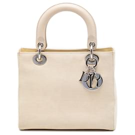 Lady Dior in tela marrone misura Medium di Dior