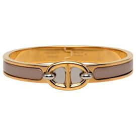 Bracelet Hermès Brown Mini Enamel Clic Chaine d Ancre PM