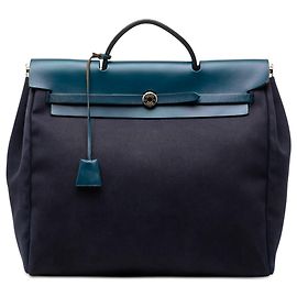 Hermès Blue Toile Herbag GM