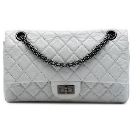 Chanel White Quilted Aged Calfskin Reissue 2.55 Double Flap 225