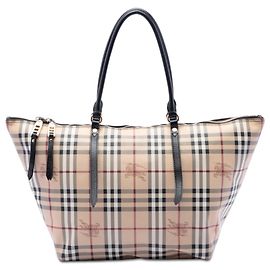 Tote Salisbury in tela rivestita Burberry Beige Medium Haymarket Check