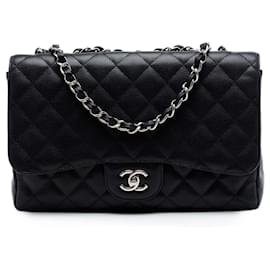 Chanel Black Jumbo Classic Caviar Single Flap