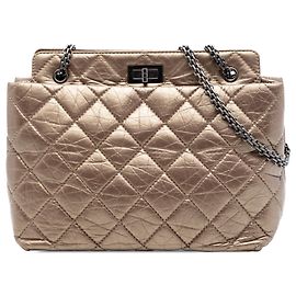 Chanel 2.55 Reissue Tote aus gestepptem, gealtertem Kalbsleder in Braun