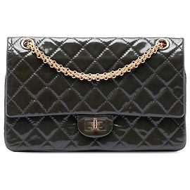 Chanel Green Quilted Patent Reissue 2.55 Double Flap 226