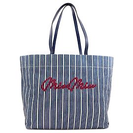 Miu Miu gestreifter Denim-Tote-Bag