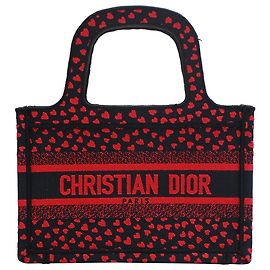 Christian Dior Borsa Dior Mini Book Tote in tela multicolore con ricamo a cuore I Love Paris