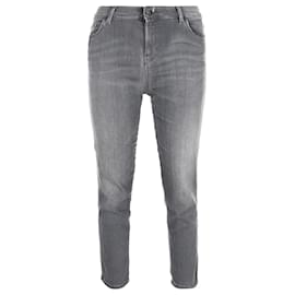 Armani Jeans Washed Slim-Fit Jeans in Grey Cotton