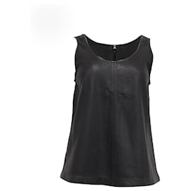 Camicetta senza maniche Marc by Marc Jacobs in pelle nera