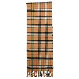Sciarpa Burberry con dettagli a strisce arcobaleno in cashmere beige