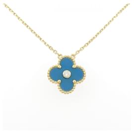 Van Cleef & Arpels Vintage Alhambra 750 Yellow Gold Diamond Necklace