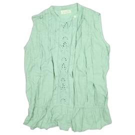 Blusa de algodón BEAMS BOY con cuello alto y detalles calados en la parte delantera - Autre Marque