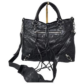 Balenciaga Motocross Classic Velo Borsa a Mano Nera