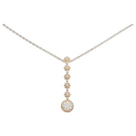 Autre Marque Collar de oro rosa y oro blanco con diamantes Au750