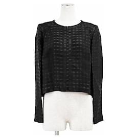 Chaqueta de cuadros 100% seda Chanel COCO Mark Charm