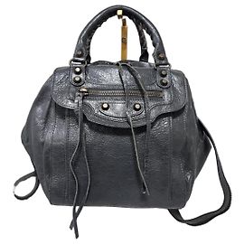 Balenciaga Agneau Classic Hardware Zip Traveler Rucksack - Grau
