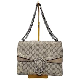 Gucci Dionysus Medium GG Supreme Monogram Borsa a tracolla Beige/Marrone