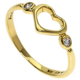 Tiffany & Co. 18K Gelbgold Open Heart Ring mit Diamanten