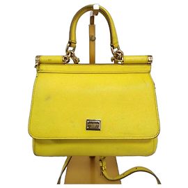 Dolce & Gabbana Small Miss Sicily Dauphine Borsa Gialla