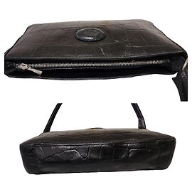 Mulberry Borsa a tracolla in pelle stampa coccodrillo - Nero