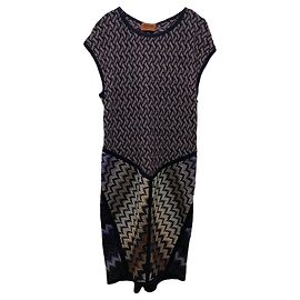 Missoni Strick-Minikleid in Schwarz-Violett