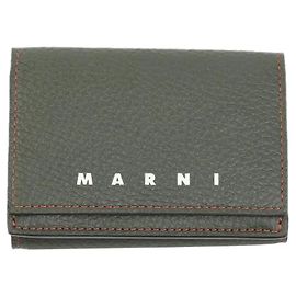 Cartera Marni de cuero Saffiano Verde Kaki