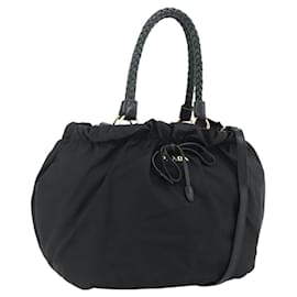 Borsa PRADA Nylon 2way Nera Oro Auth ka4261